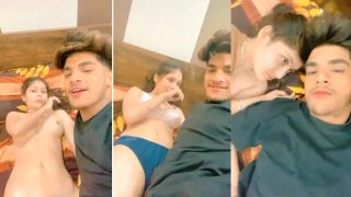 Horny Young Punjabi Lovers Enjoying Boobs Sucking MMS