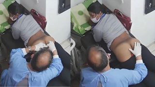 Horny Girl In Clinic Room Fingering Pussy By Doctor Captured